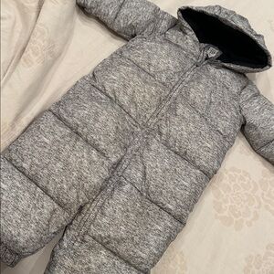 Gray Hooded Baby Snowsuit